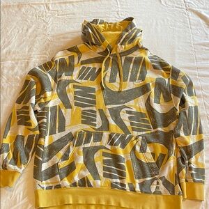 Nike Graphic Hoodie in Yellow and Gray